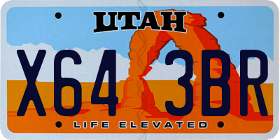 UT license plate X643BR