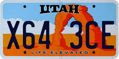 UT license plate X643CE