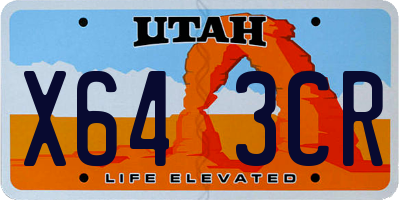UT license plate X643CR