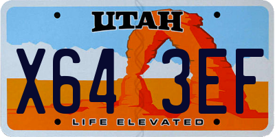 UT license plate X643EF