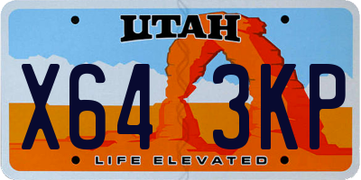 UT license plate X643KP