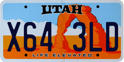 UT license plate X643LD