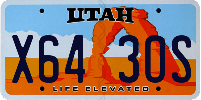 UT license plate X643OS