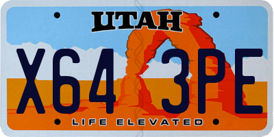 UT license plate X643PE