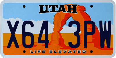 UT license plate X643PW