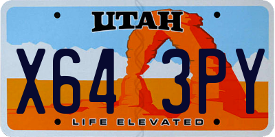 UT license plate X643PY
