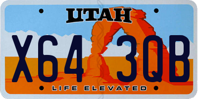 UT license plate X643QB