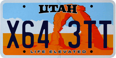 UT license plate X643TT