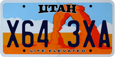 UT license plate X643XA