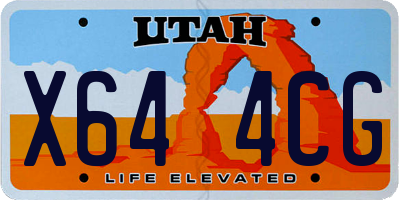 UT license plate X644CG