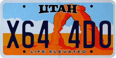 UT license plate X644DO