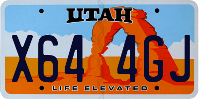 UT license plate X644GJ
