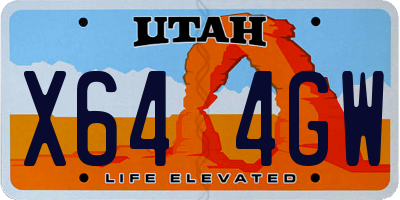 UT license plate X644GW