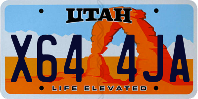 UT license plate X644JA