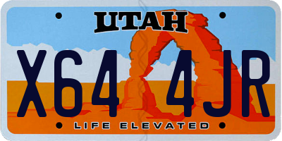 UT license plate X644JR