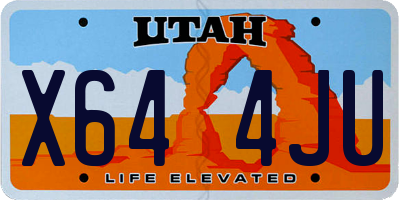 UT license plate X644JU