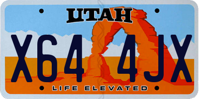 UT license plate X644JX