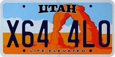 UT license plate X644LO
