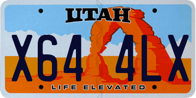 UT license plate X644LX