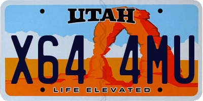 UT license plate X644MU