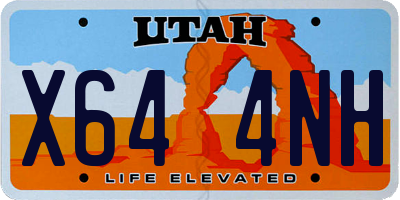 UT license plate X644NH