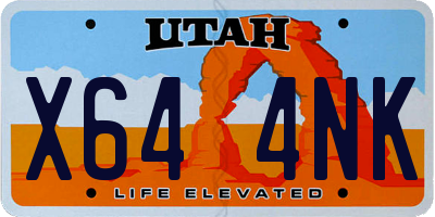 UT license plate X644NK