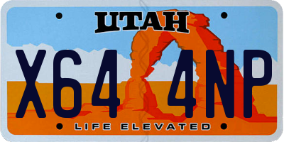 UT license plate X644NP
