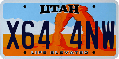 UT license plate X644NW