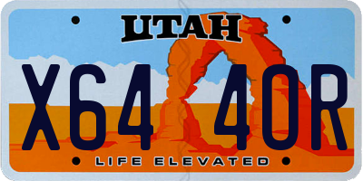 UT license plate X644OR