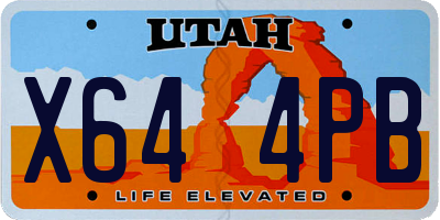 UT license plate X644PB