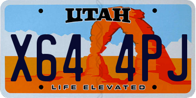 UT license plate X644PJ