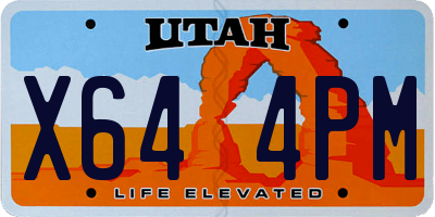 UT license plate X644PM
