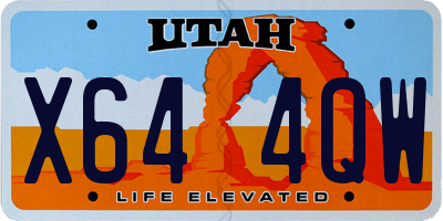 UT license plate X644QW