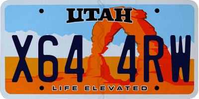 UT license plate X644RW