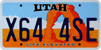 UT license plate X644SE
