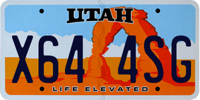 UT license plate X644SG