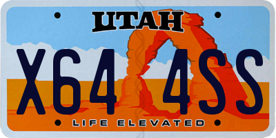 UT license plate X644SS