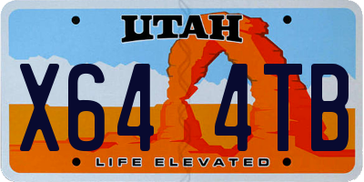 UT license plate X644TB