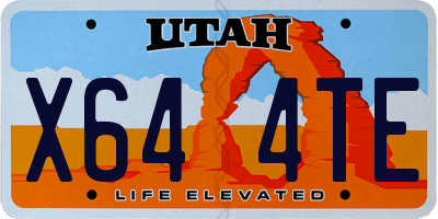 UT license plate X644TE