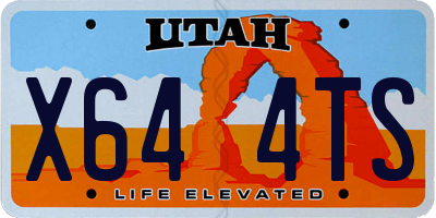 UT license plate X644TS