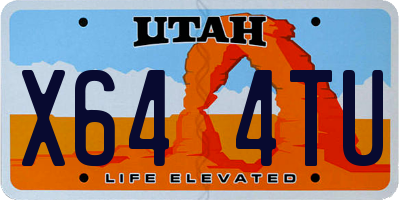 UT license plate X644TU