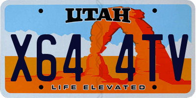 UT license plate X644TV