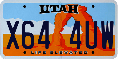 UT license plate X644UW