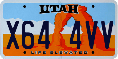 UT license plate X644VV