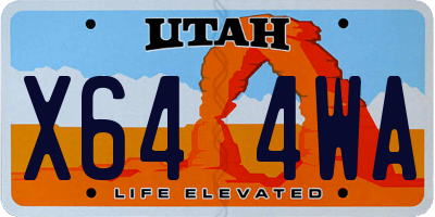 UT license plate X644WA