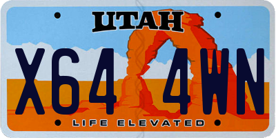 UT license plate X644WN