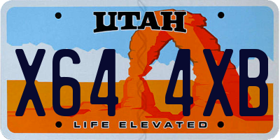 UT license plate X644XB