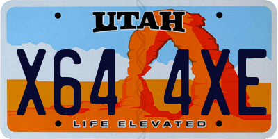 UT license plate X644XE