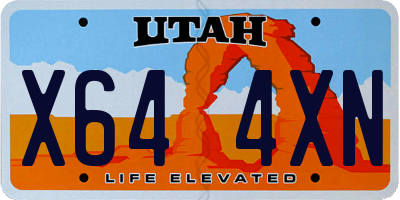 UT license plate X644XN