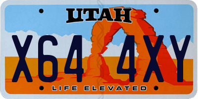 UT license plate X644XY